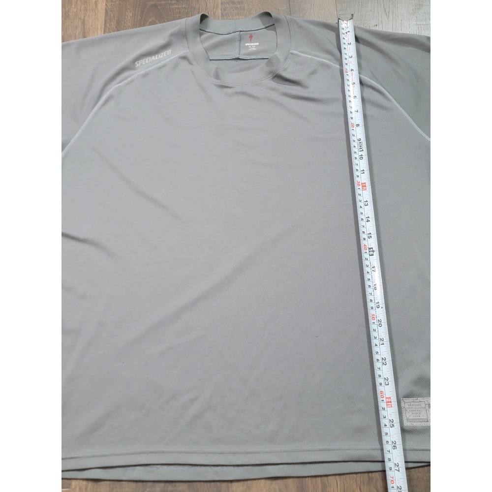 Specialized Mens Gray Cycling Jersey Short Sleeve Mesh XL Polyester Bike Top